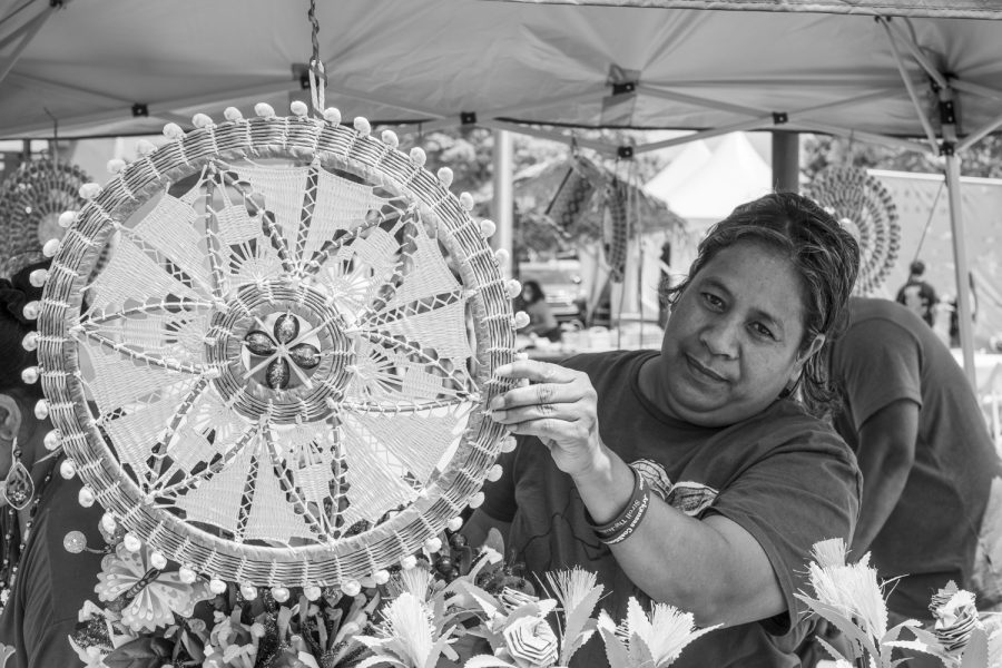 Marshallese Woman Displays Traditional Crafts, Atoll Stroll, Springdale, Arkansas